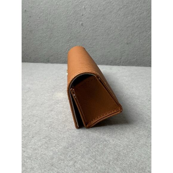 Tory Burch Eyeglasses Case Faux Leather Textured Orange Soft Case Small - Picture 4 of 10